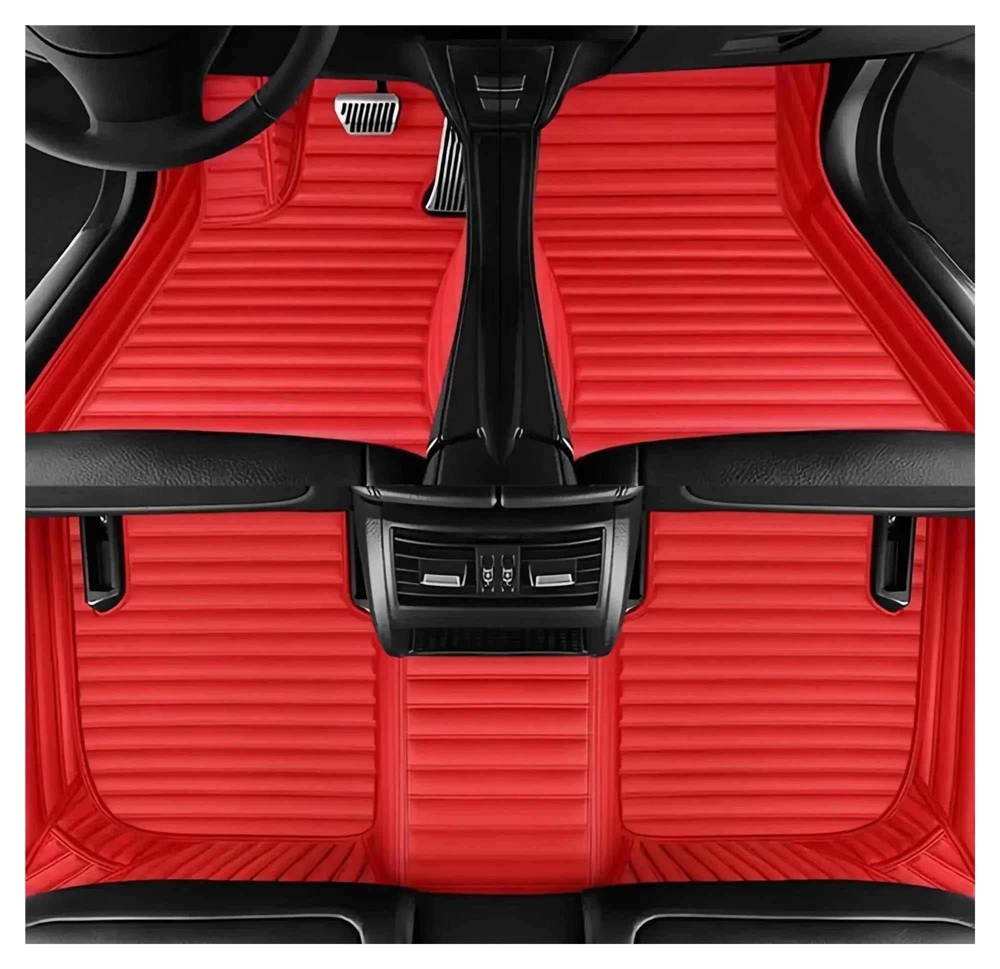 Tapis Auto Tapis Sol Voiture en Cuir 3D Antidérapants Et Imperméables pour Chevy SS 2014 2015 2016 2017 Voiture en Moquette(Style 2 Yellow Black)