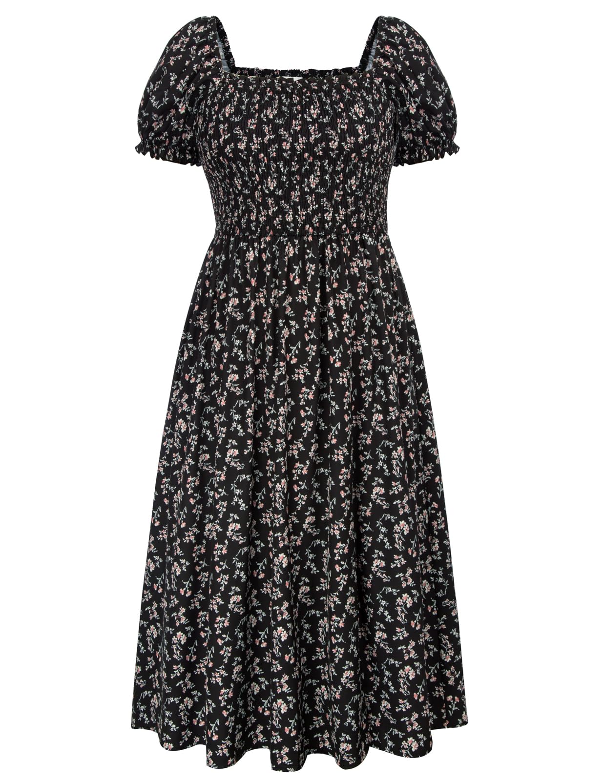 Hanna NikoleWomen's Plus Size Boho Dress Off Shoulder Side Slit Swing Midi Dress with Pockets