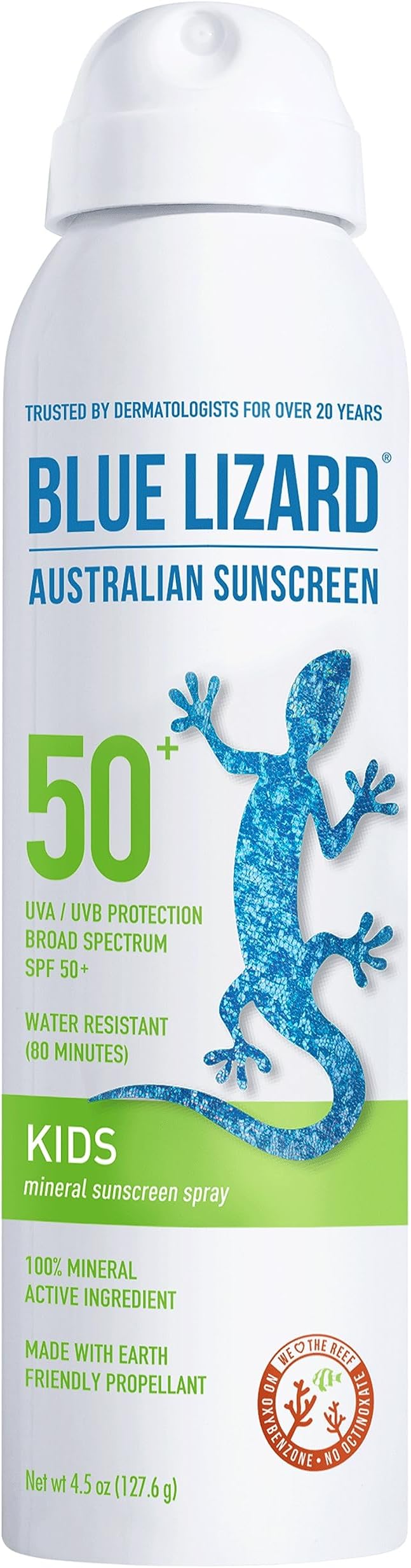 Blue Lizard Kids Mineral Sunscreen Spray - SPF 50+ - 4.5 oz (Pack of 1)