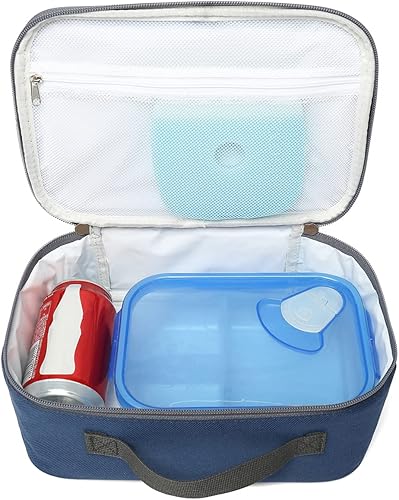 Vista 84 de Caja de almuerzo para niños con aislamiento, bolsa suave mini enfriador de vuelta a la escuela térmica de comida para niñas, niños, océano azul azul