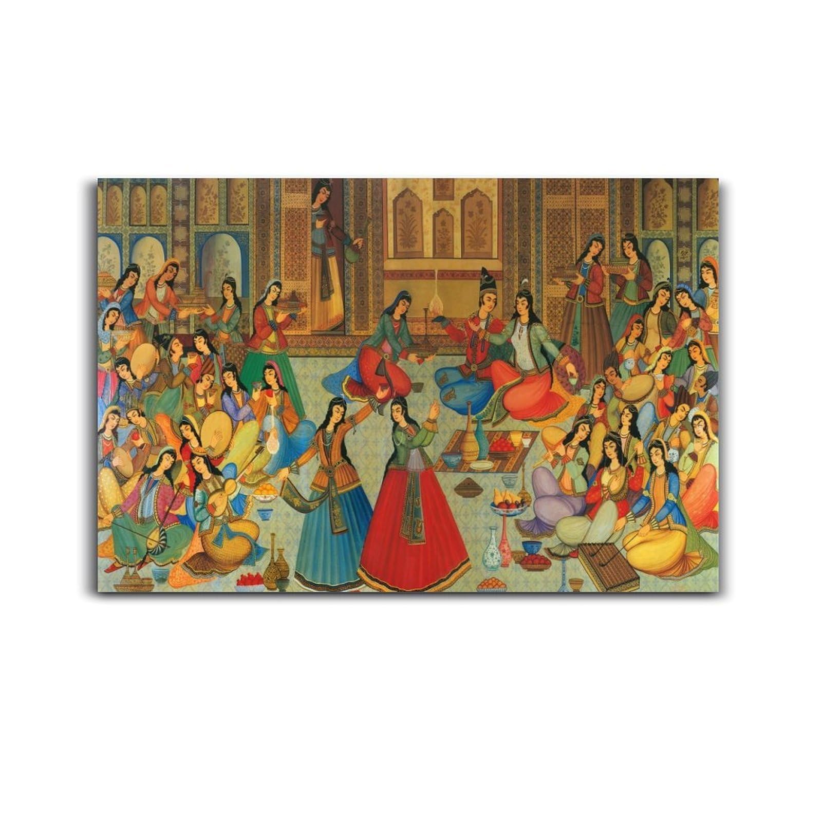 Retro Decorative Persian Style Character Party Wall Art Print Vintage Canvas Wall Art Wall Decor Aesthetic Modern Living Room Bathroom Decor Poster 08x12inch(20x30cm) Unframe-style