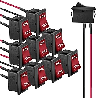 RUNCCI-YUN 10Stück Wippschalter ON-OFF Kippschalter 12V KFZ Schalter SPST Mini Wippschalter 20mm 2-pin AC 10A/125V 6A/250V...