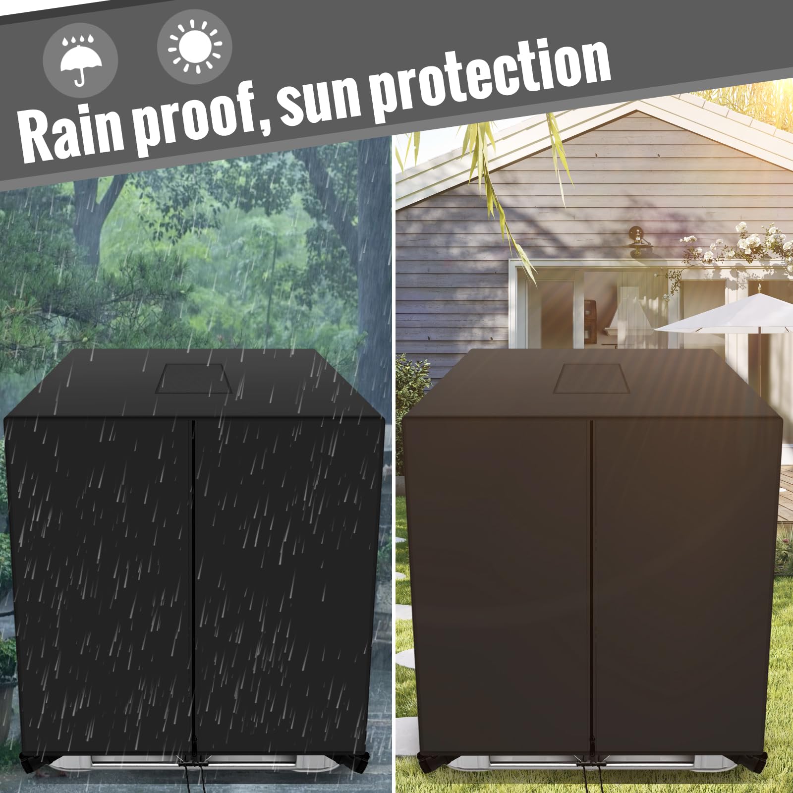 IBC - Cubierta protectora para tanque de agua para cremallera de 275/300 galones 420D, resistente al agua, material de protección solar, cubierta de tanque de agua para jardín al aire libre