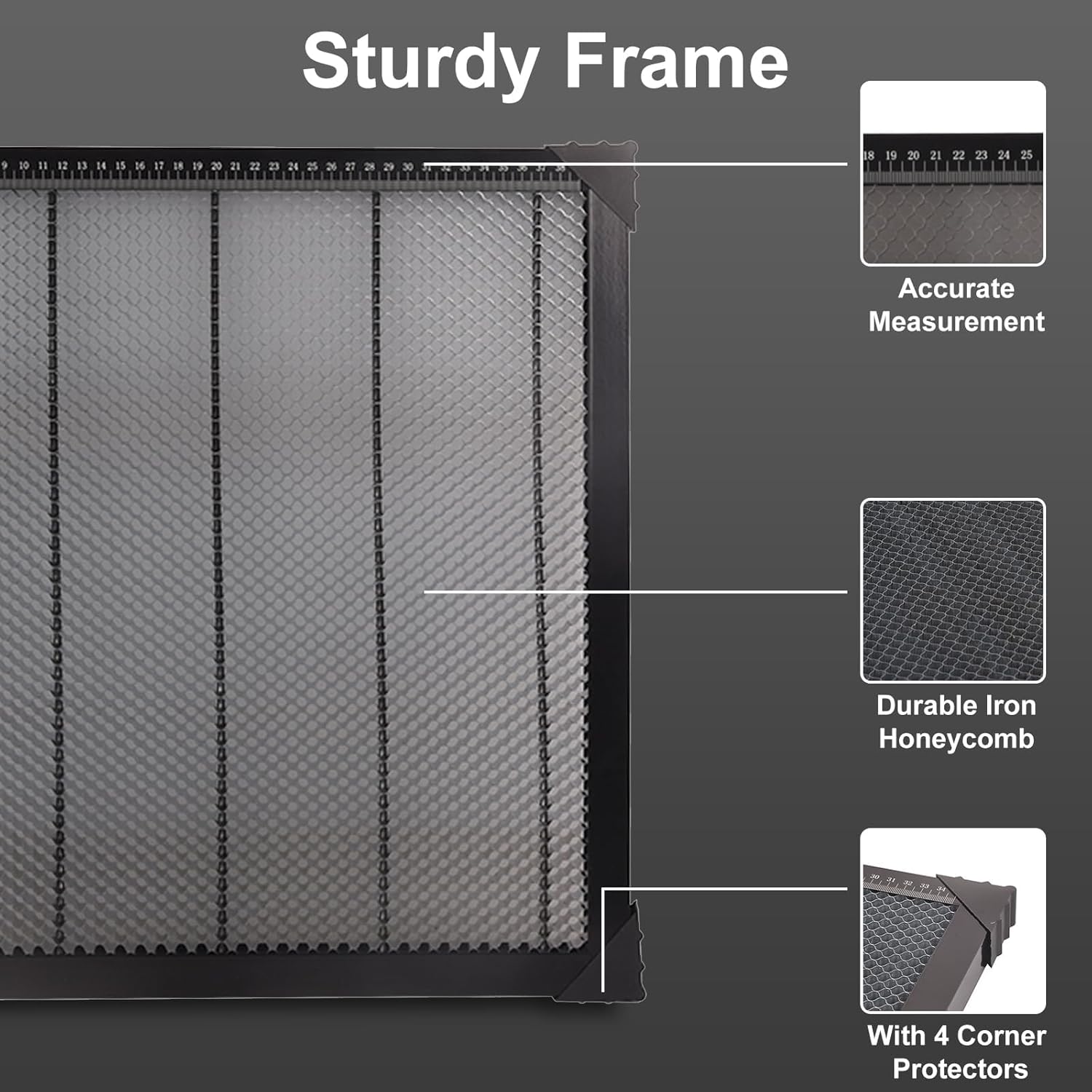 LFGUD Honeycomb Laser Bed 440mm X 440mm, The Soulmate for Laser Engraver, Honeycomb Working Table Honeycomb Panel for Fast Heat Dissipation and Desktop-Protecting with Aluminum Plate