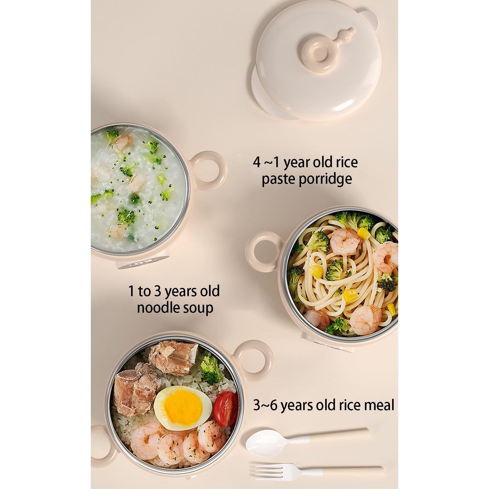 Bol de chargement portable miniature pour repas d'enfants avec technologie de réchauffement intelligente et base en silicone pour grille-pain