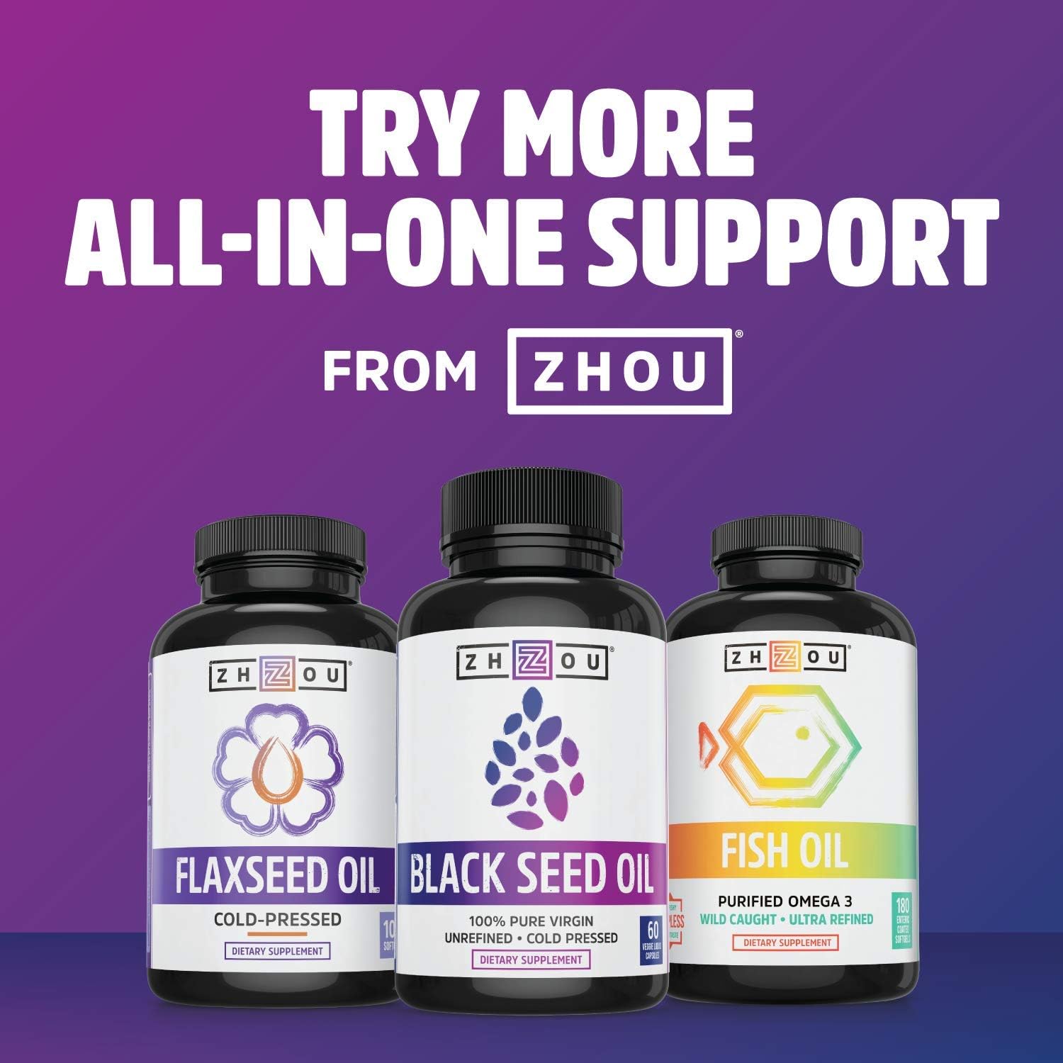 ZHOU Organic Black Seed Oil | 100% Virgin | Cold Pressed Omega 3 6 9 | Super antioxidant for Immune Support, Joints, Digestion, Hair & Skin | 8oz : Health & Household