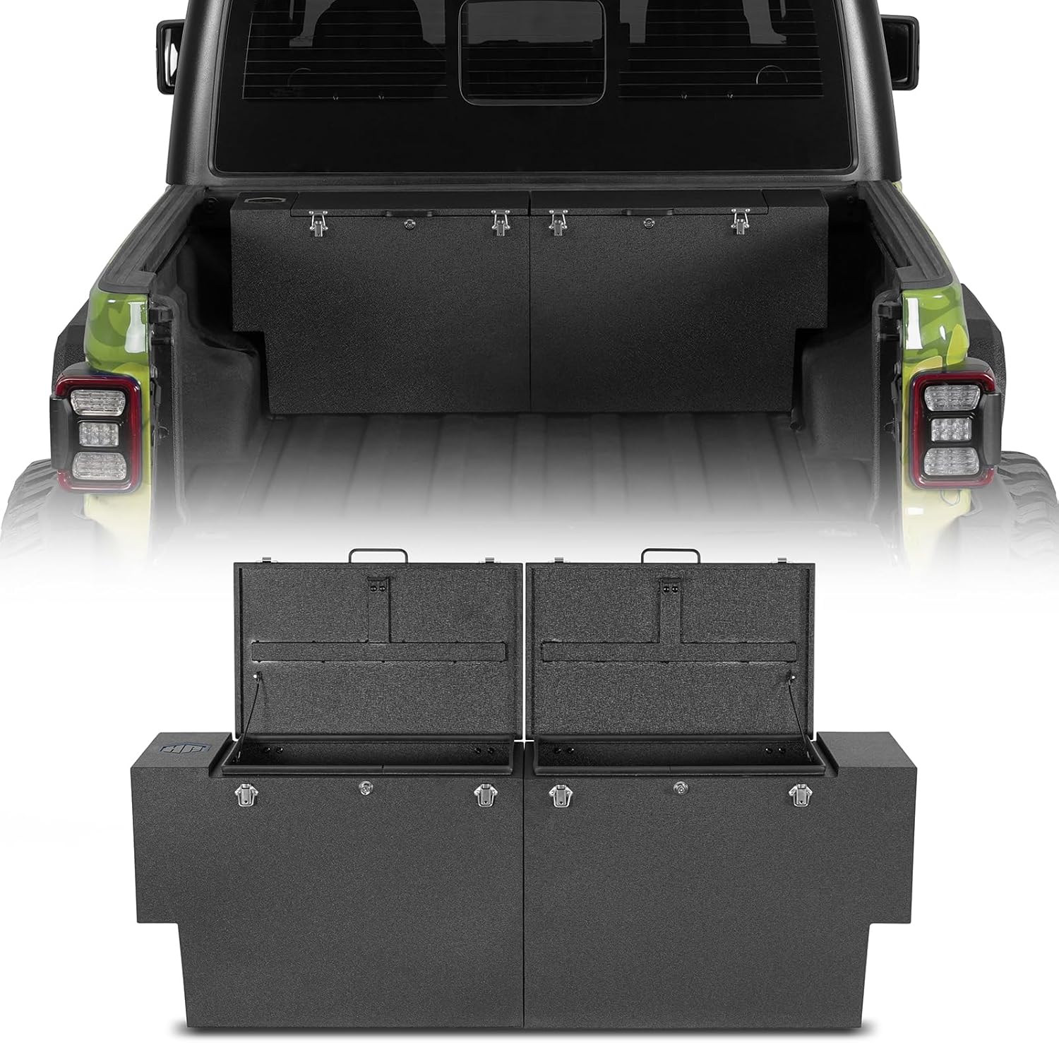 Hooke Road 48 Inch Gladiator Truck Bed Tool Box Set Compatible with Jeep Gladiator JT 2020 2021 2022 2023 2024 2025 2026, Steel Lockable Storage Box