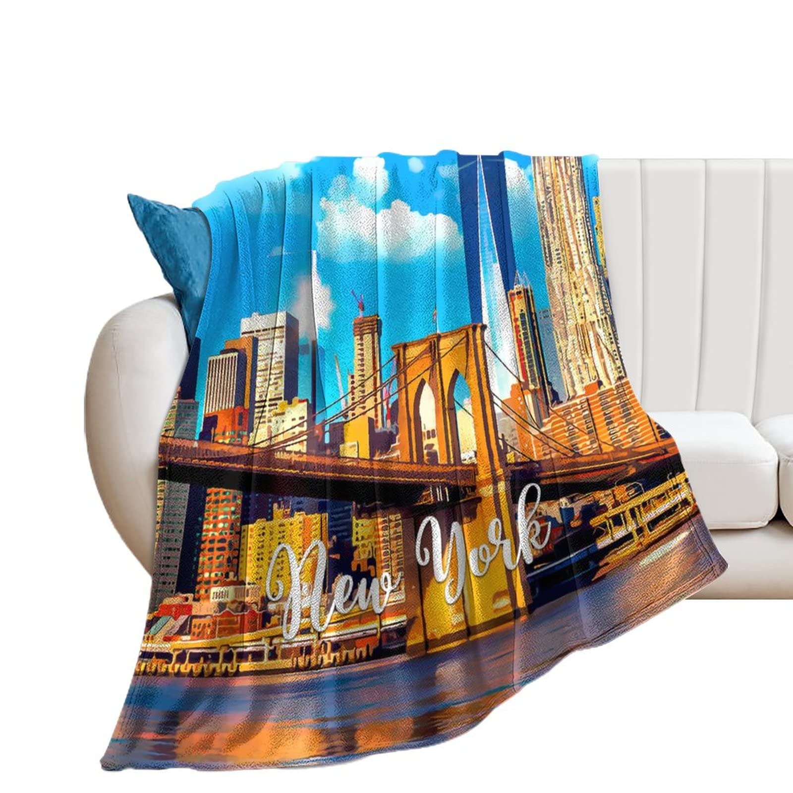 Couverture New York plaid douceur pour soirées cocooning canapé