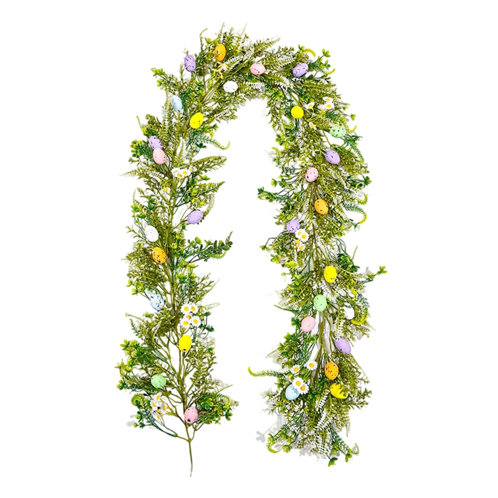 Woedpez Artificial Easter Vine with Colorful Eggs Flexible Hanging Decor for Home Parties Easter Artificial Foliages