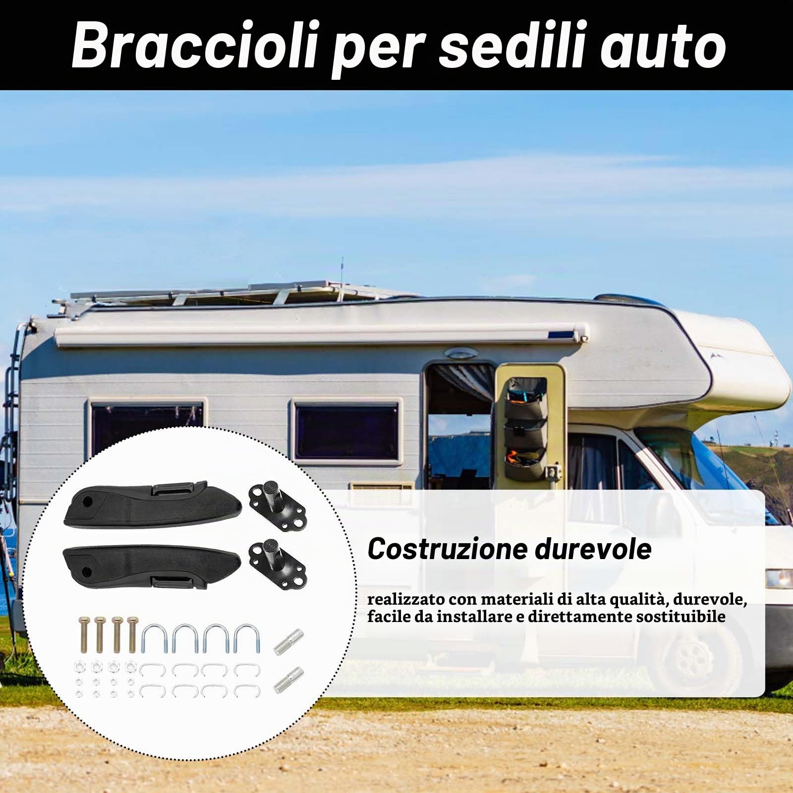 Coppia Di Braccioli Per Seggiolino Auto, Bracciolo Universale Per Auto Bracciolo Regolabile 0-120 Gradi 38,5cm Bracciolo Per Sedile Universale Regolabile Telaio Portatile Per Camion Auto Camper T5 T6