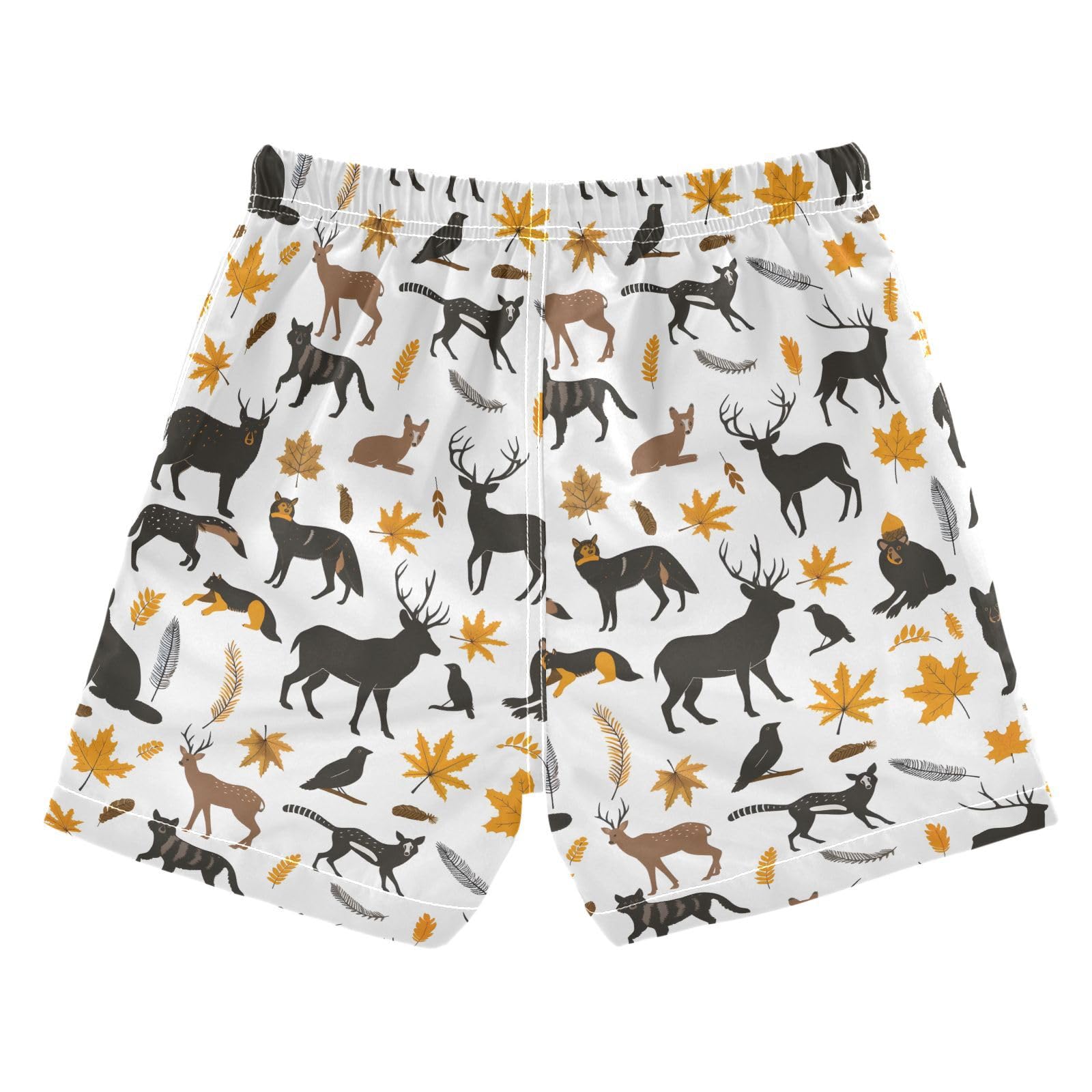 ALAZA Deer Bird Dog Boys' Swim Trunks Beach Shorts Quick Dry Swimsuit 4T Multicoloured