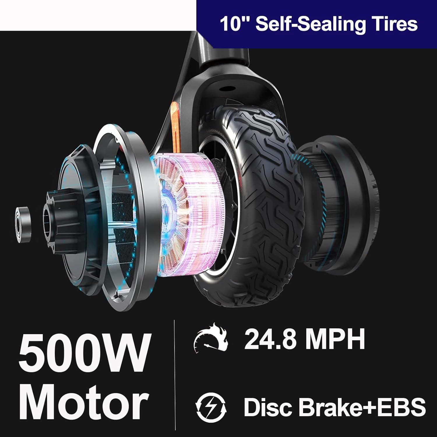 NANROBOT C1 Electric Scooter 500W motor and 10 inch self-sealing tires
