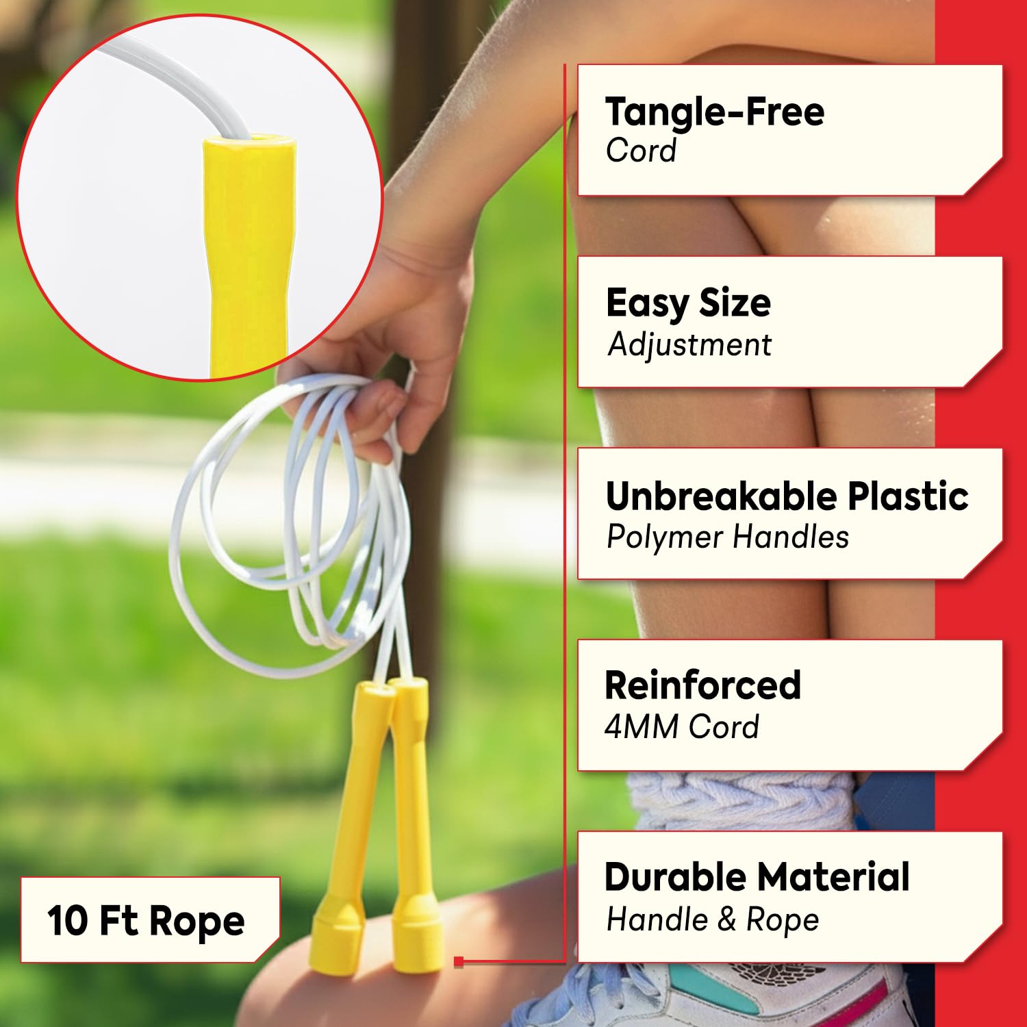 Buy Jump Ropes Corda per saltare freestyle con manico corto, corda flessibile per bambini alla liquirizia, corda per saltare lunga liscia e senza grovigli, corda per saltare per bambini per scuole