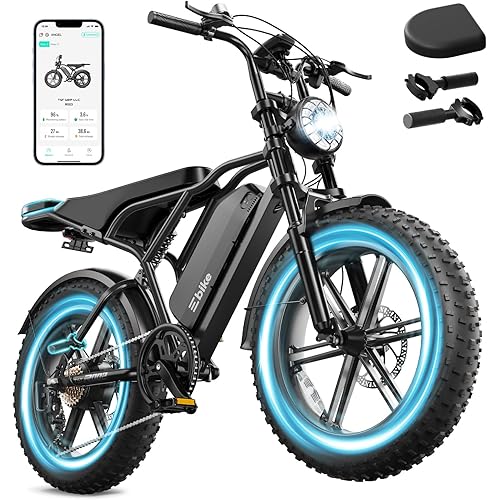 TST Electric Bike for Adults, 1500W Peak Motor Ebike with 48V 15/25/30Ah Built-in Battery, 60/120 Miles Range Upgraded Electric Bike, 20" All-Terrain Fat Tire E Bike