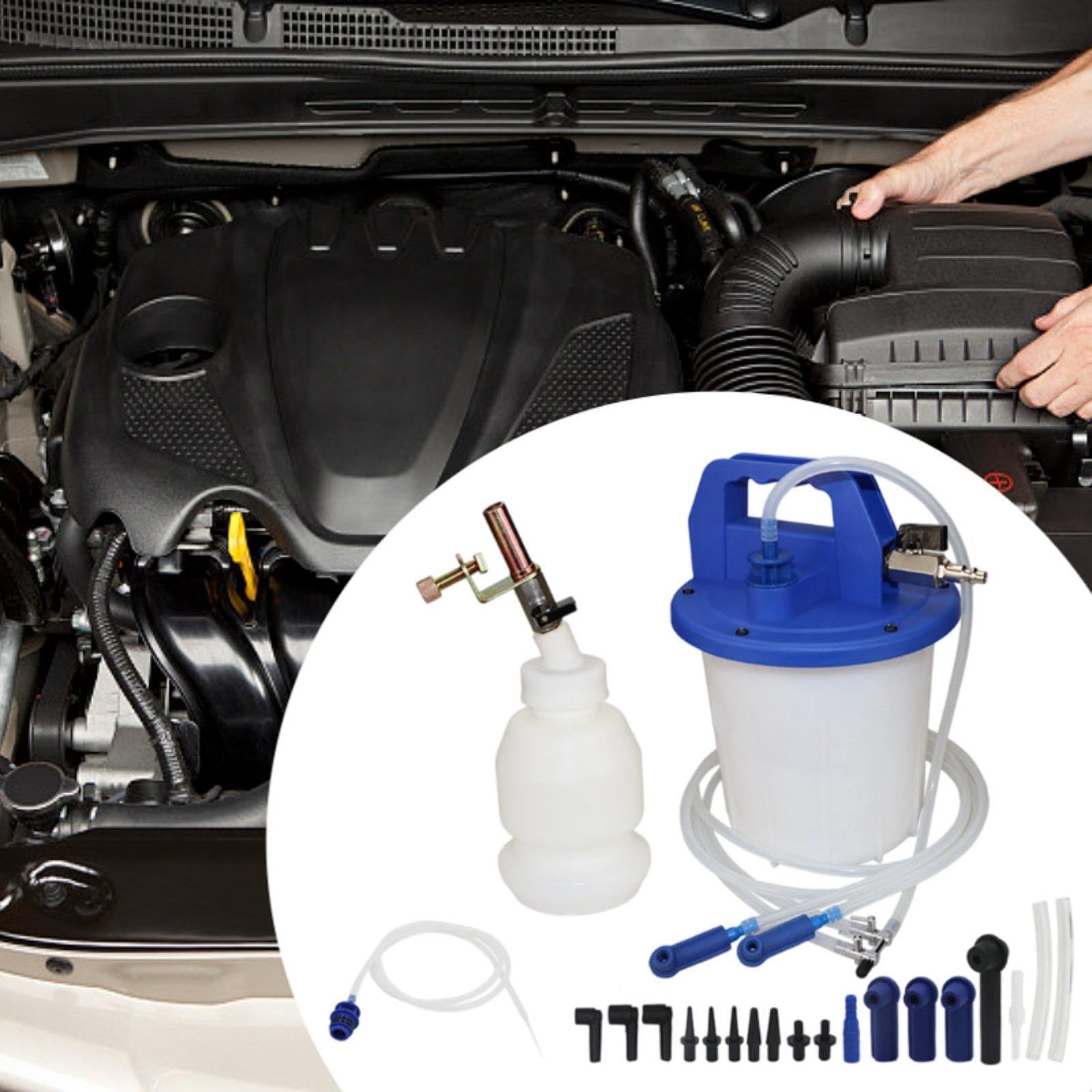 Qianly Kit Extractor de Líquido de Frenos Automóvil con Adaptadores Y Botella Neumática de 3L Diseño Conveniente Y Fácil Limpieza Adecuado para Mantenimiento