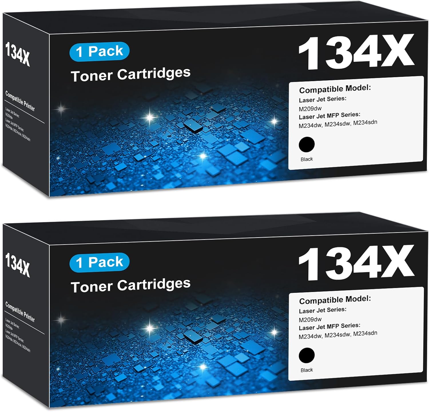 134X Toner Cartridges M234dw M234sdw for HP 134A Toner Cartridges 134X W1340X M234dw M209dw M234sdw Compatible for HP Laser Jet MFP M234dw M234sdw, M209dw Printers, HP134X (2 Black with Chip)