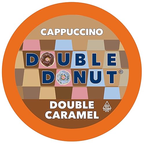 Cápsulas de café con capuchino de doble dona capuchino de caramelo café de una sola porción para cafeteras Keurig K 24 unidades