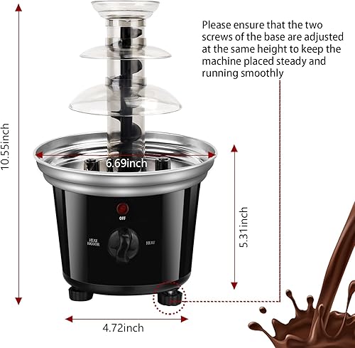 Miniatura 5 de Mini fuente eléctrica de chocolate para fiesta de Pascua, fondue de chocolate de 1.2 libras, calentador de máquina de inmersión de 3 niveles, olla