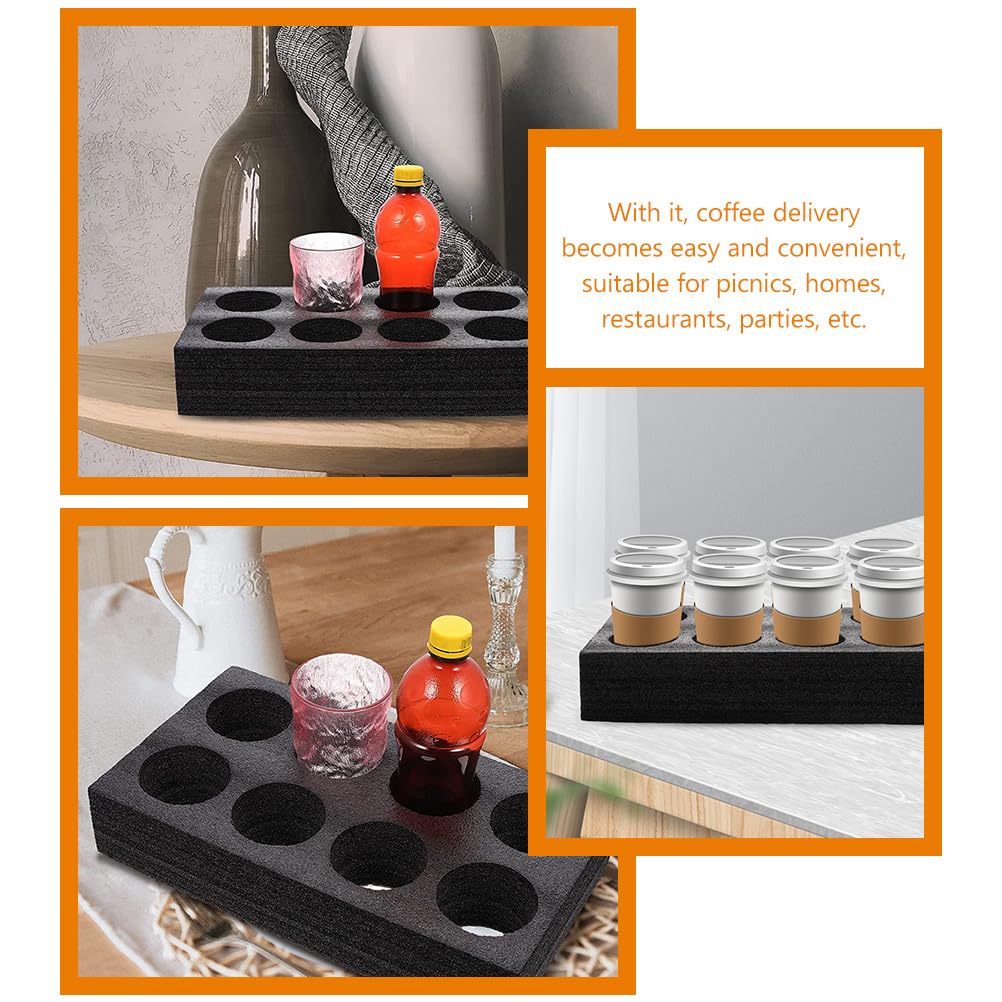 UPKOCH Lot De 2 Porte-Gobelets En Mousse : Porte-Gobelet À 8 Trous Pour Emporter Plateau De Support De Café Plateau De Transport Outil D'emballage De Boisson