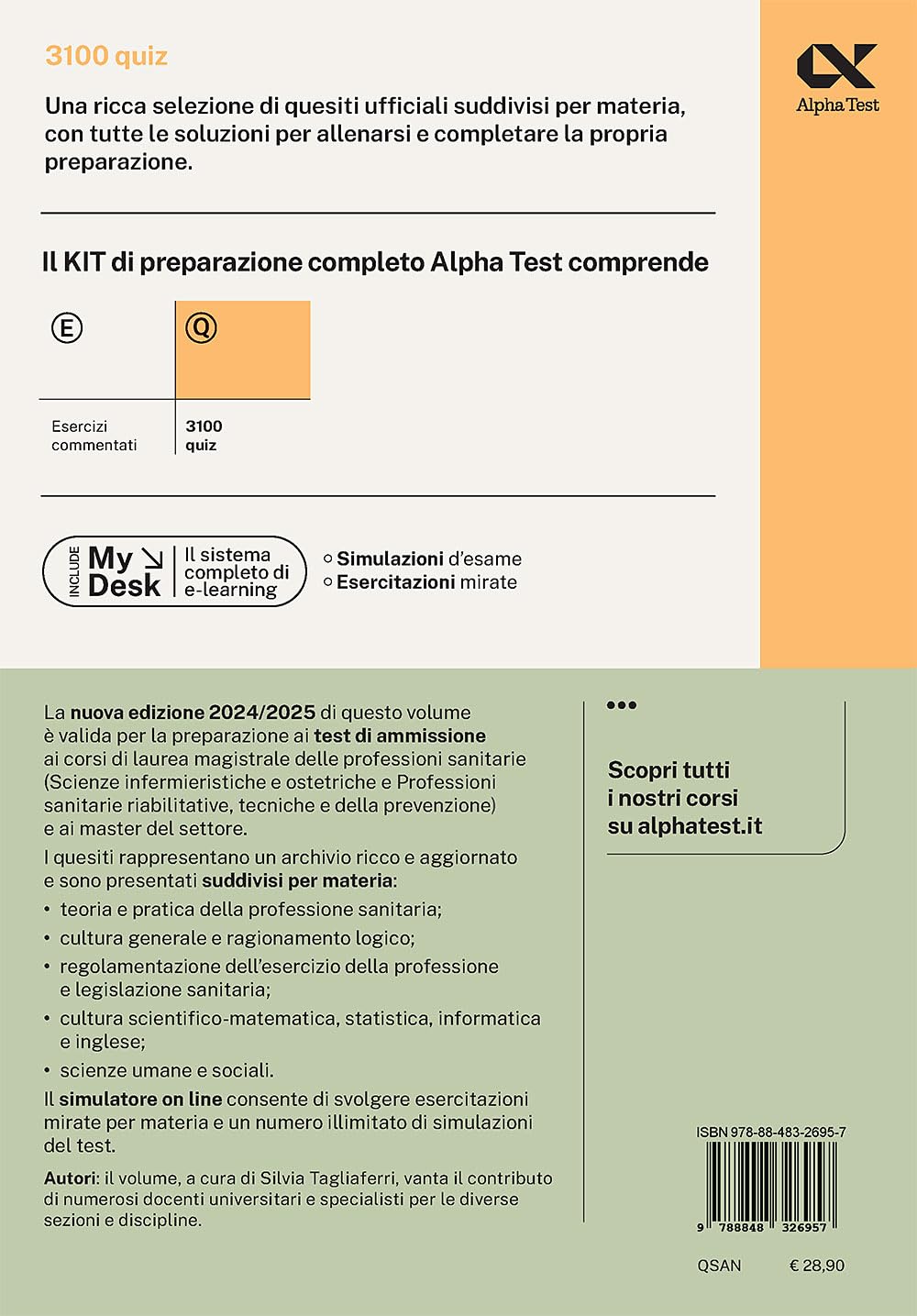Alpha Test. Professioni sanitarie. Lauree magistrali. 2026-2027. 3100 quiz. Con simulatore online