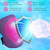 Vista 2 de Juego de protección para niños, rodilleras para niños de 3 a 14 años, rodilleras y coderas con protectores de muñeca 3 en 1 para patinaje, ciclismo