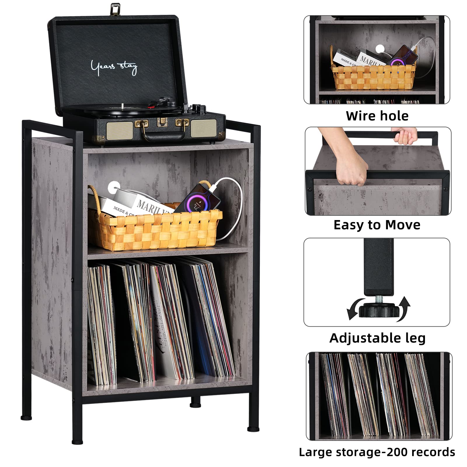LP ビニールレコード収納スタンド [最大180枚のLPレコード]