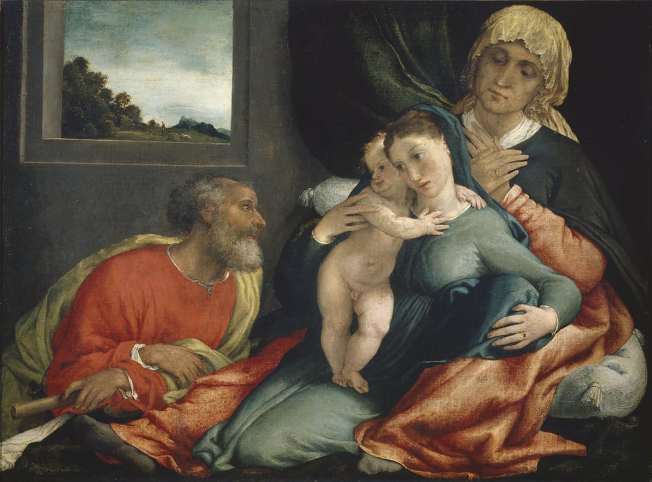 ARTXLXXBN Famous Print Painting Colorful Art Print Holy Family with Saints Anne and Joachim by Famous Artist Canvas Art Decorations for Home Decor 60x90cm