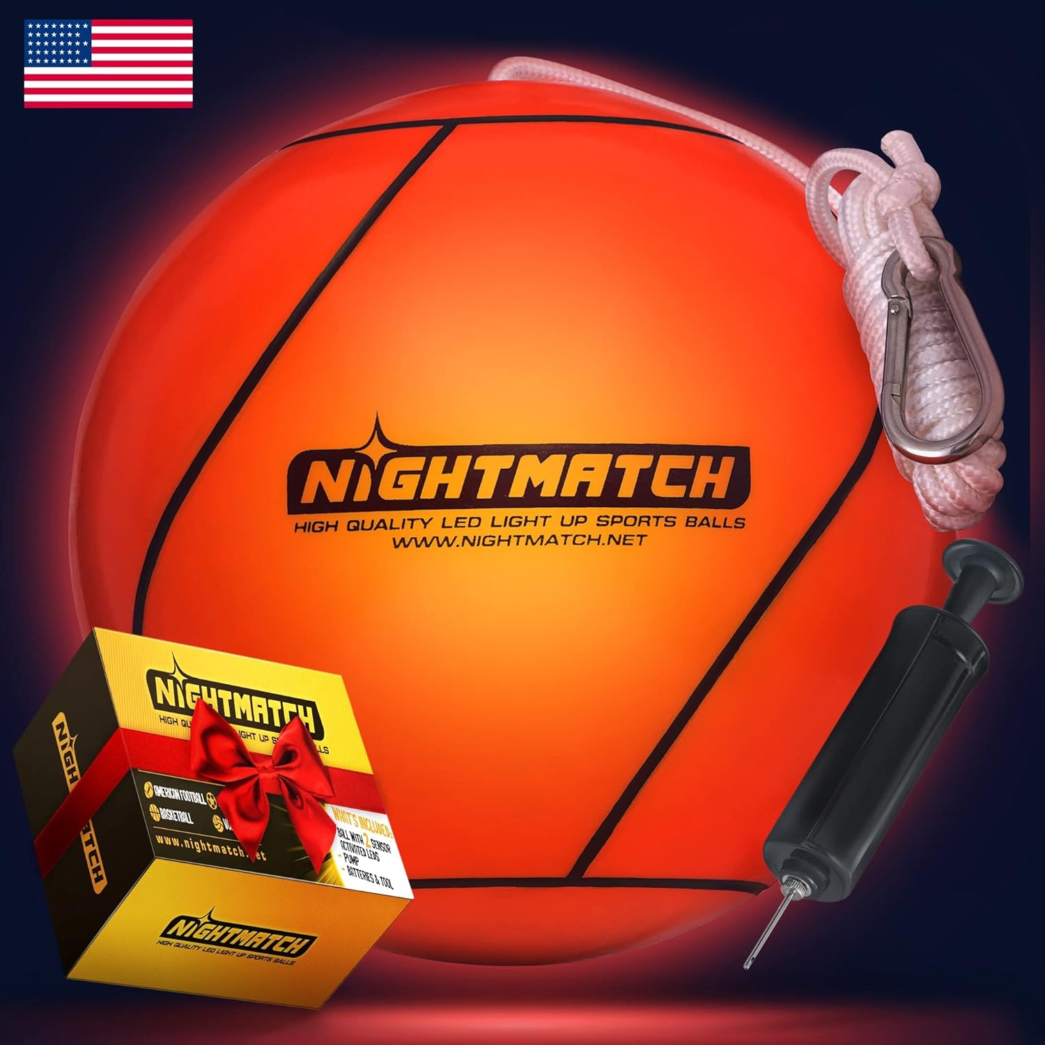 NIGHTMATCH Light Up LED Tetherball (LB16-USA) : Sports & Outdoors