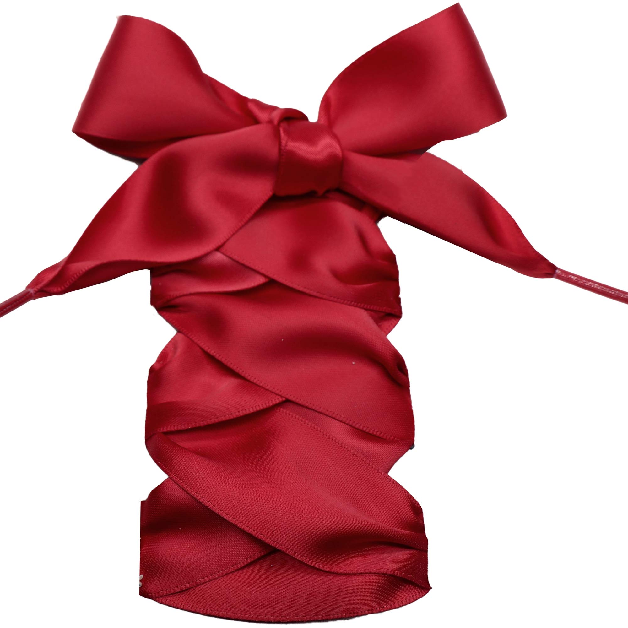 COOL LACE Satin Ribbon Flat Shoelaces for Sneakers - 10 Colors 6 Sizes 32mm Wide Premium Replacement Laces - 1 Pair Pack