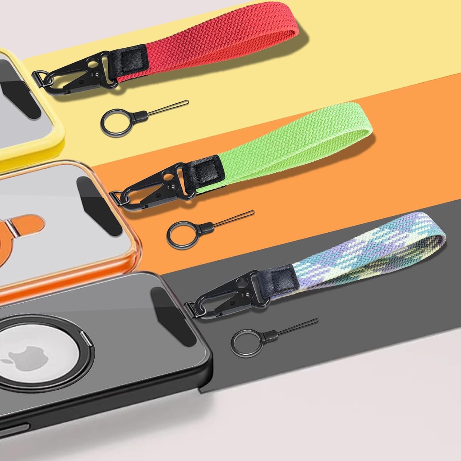 Stretchy Wristlet Keychain, Wrist Lanyard Strap Key Chain Holder to Hold Keys Wallet Phone ID Badge for Men Women - Image 3