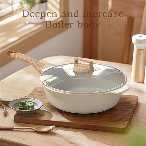 Miniatura 4 de Juego de ollas y sartenes de aluminio antiadherentes, juegos de utensilios de cocina de cocina, 16 piezas de utensilios de cocina eléctricos, 100%