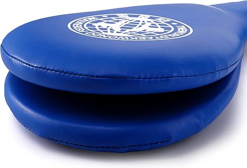 Miniatura 5 de Nicunom Paquete de 2 almohadillas de taekwondo, almohadilla duradera para ataque, karate, artes marciales, entrenamiento de kickboxing, color azul