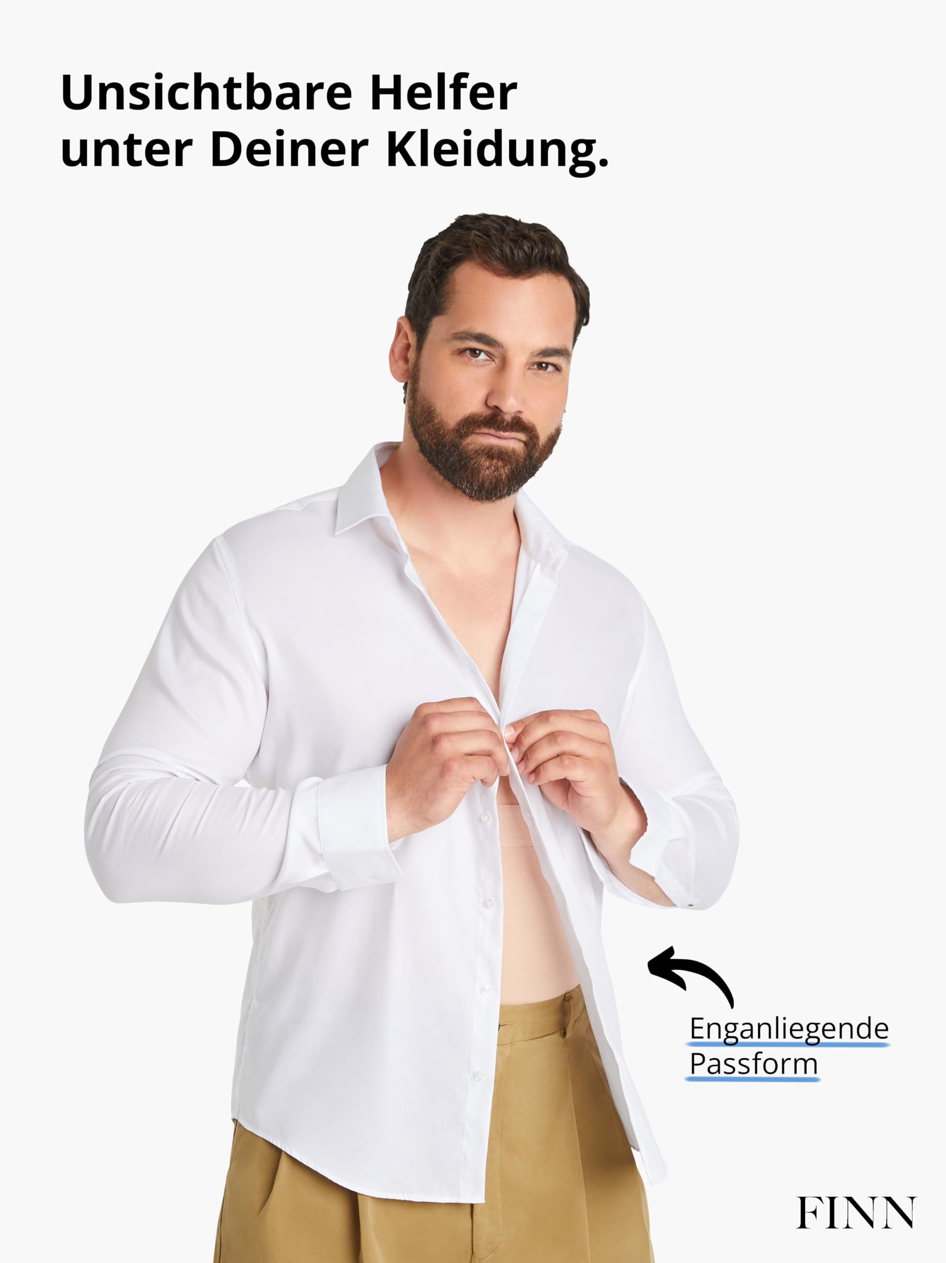 FINN Faja Reductora para Hombres - Cinta Modeladora de Barriga de Algodón - Potente Moldeador de Cuerpo para un Abdomen más Plano