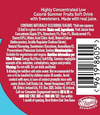 Robinsons Summer Fruits Mini Squash | 66ml | 6 Pack