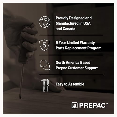 Miniatura 9 de Prepac - Cajonera Sonoma de 5 cajones, color negro lavado