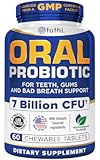 Tuthi Oral Probiotics for Mouth Bad Breath Treatment for Adults - Dental Probiotics for Teeth and Gums - Oral Health Probiotics - 60 Lozenges Peppermint Flavor