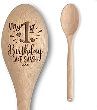 Baby 1st Birthday Cake Smash Engraved Wooden Spoon | Perfect Photo Prop for Boys and Girls (My 1st Birthday)