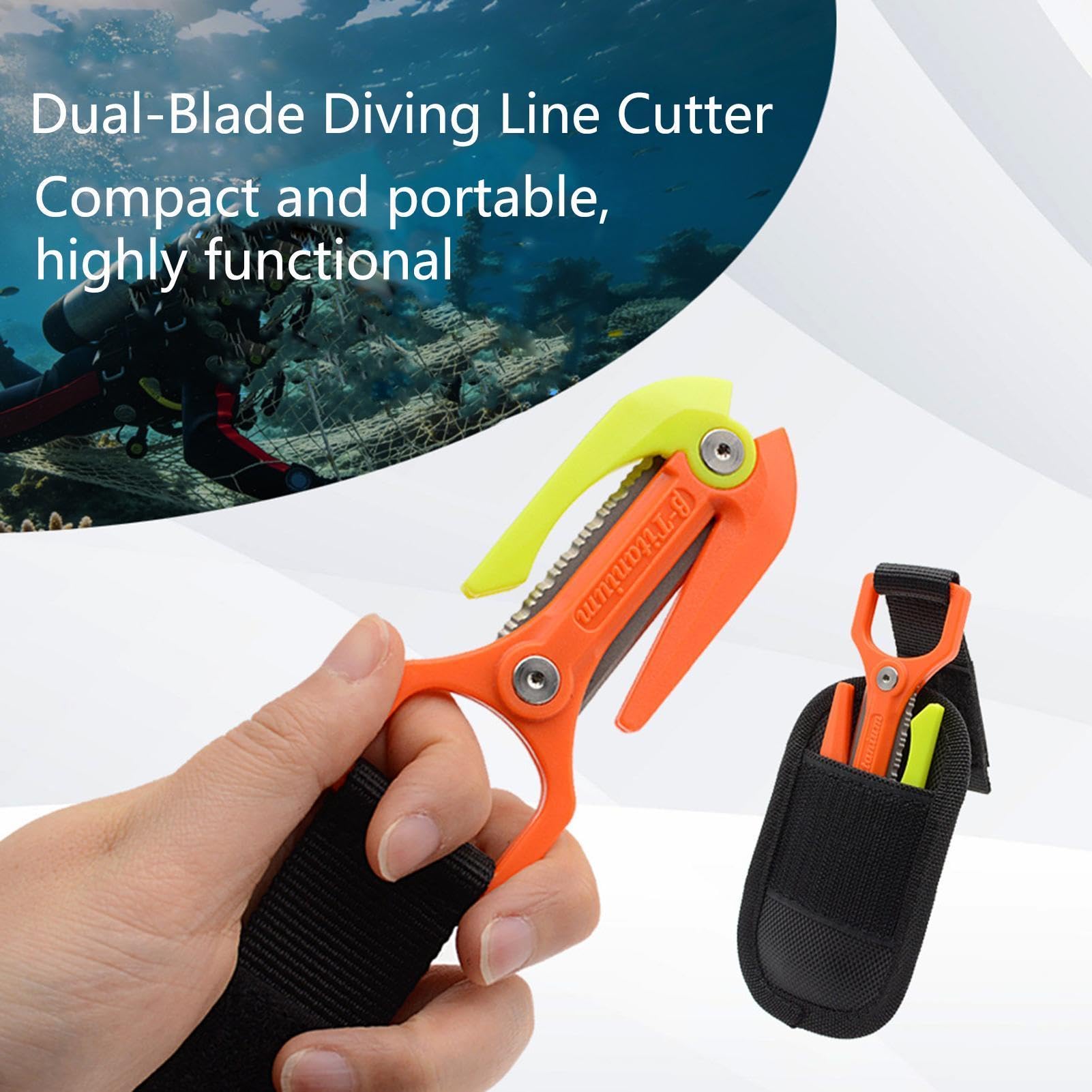 Générique Taglierina per filo di linea di pesce | Strumento di taglio portatile in titanio | Taglierina per la rete da pesca | per Barca Kayak Deriva Snorkeling Caccia subacquea