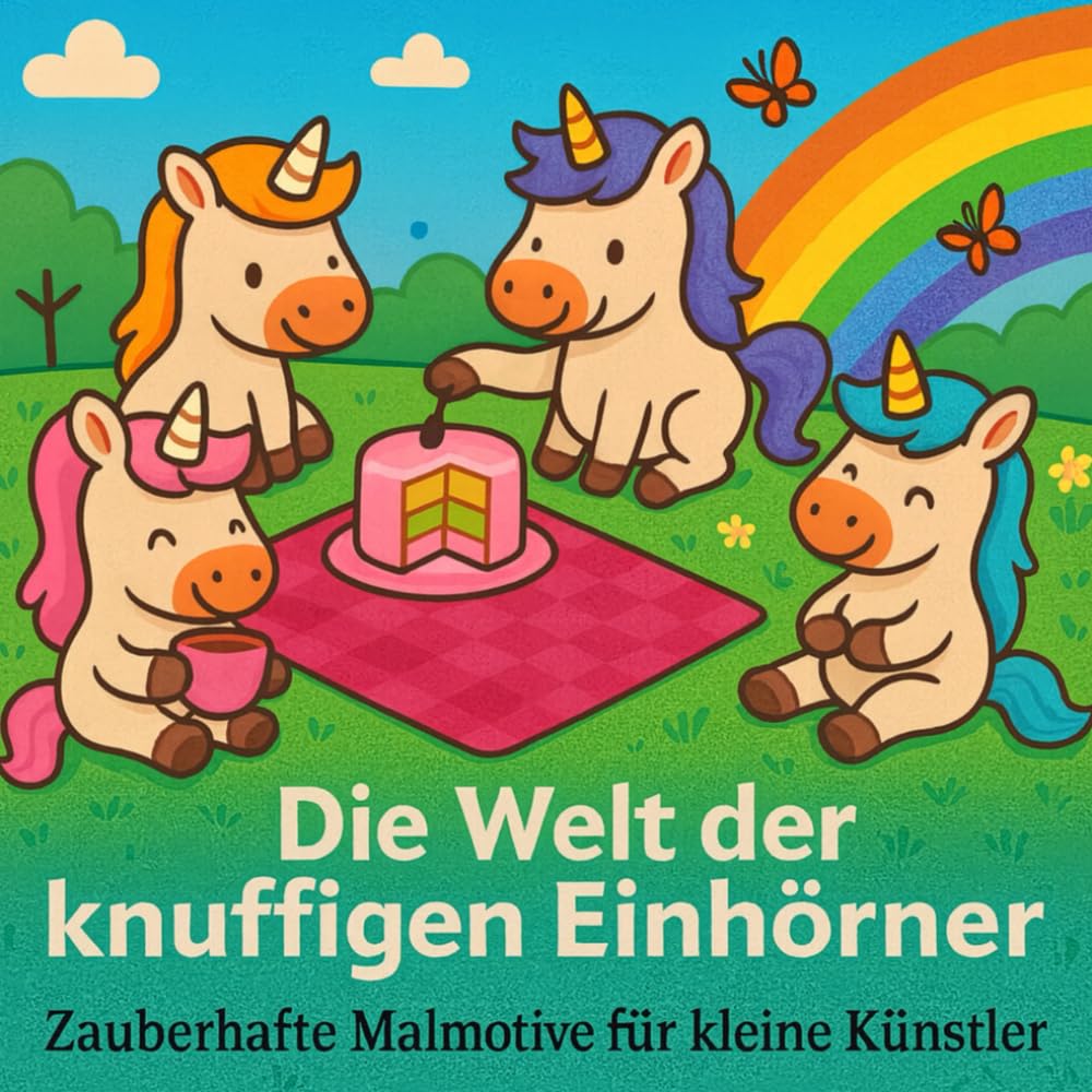 Die Welt der knuffigen Einhörner: Zauberhafte Malmotive für kleine Künstler