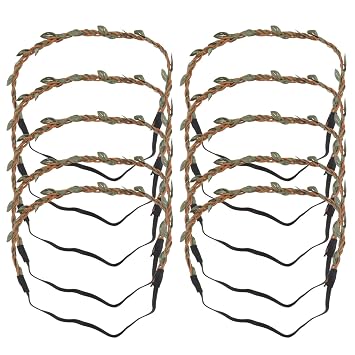 Beaupretty 10pcs DIY Flower Headpieces Leaf Wreath Rattan Crown Halo Wreath Headband for Girls Women