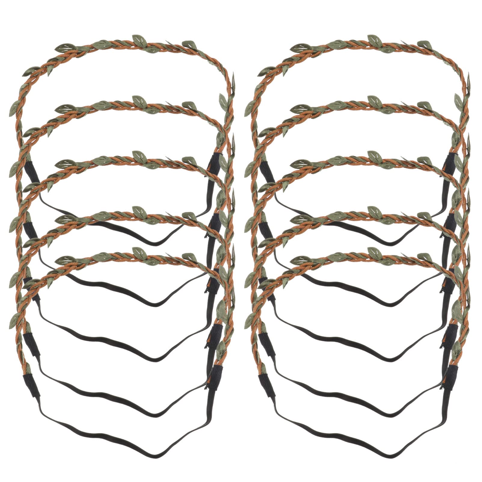 Beaupretty 10pcs DIY Flower Headpieces Leaf Wreath Rattan Crown Halo Wreath Headband for Girls Women 10 Count (Pack of 1)