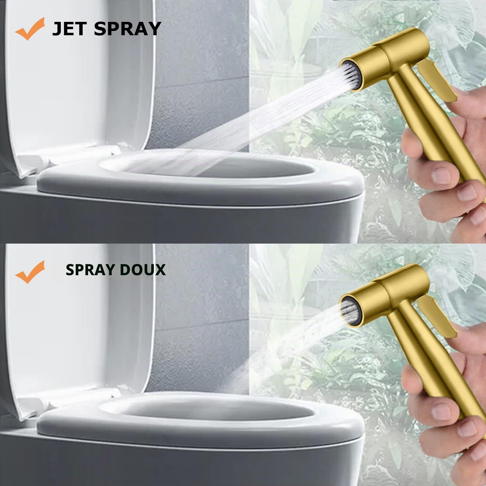 LOSCHEN Kit de pulvérisateur mural pour bidet, pulvérisateur manuel en acier inoxydable Fixation WC pour animaux de compagnie Salle de bain / Hygiène personnelle