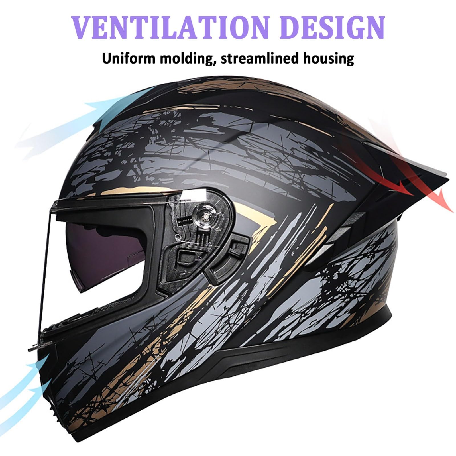 Kask motocrossowy, integralny kask motocyklowy, zintegrowany kask motocyklowy z dwoma wizjerami, certyfikat ECE 22.06, kask na skuter unisex