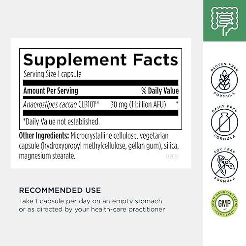 Miniatura 5 de Designs for Health Anaerostipes Probiotic - 1 mil millones de AFU de probióticos productores de butirato para apoyo a la salud intestinal,