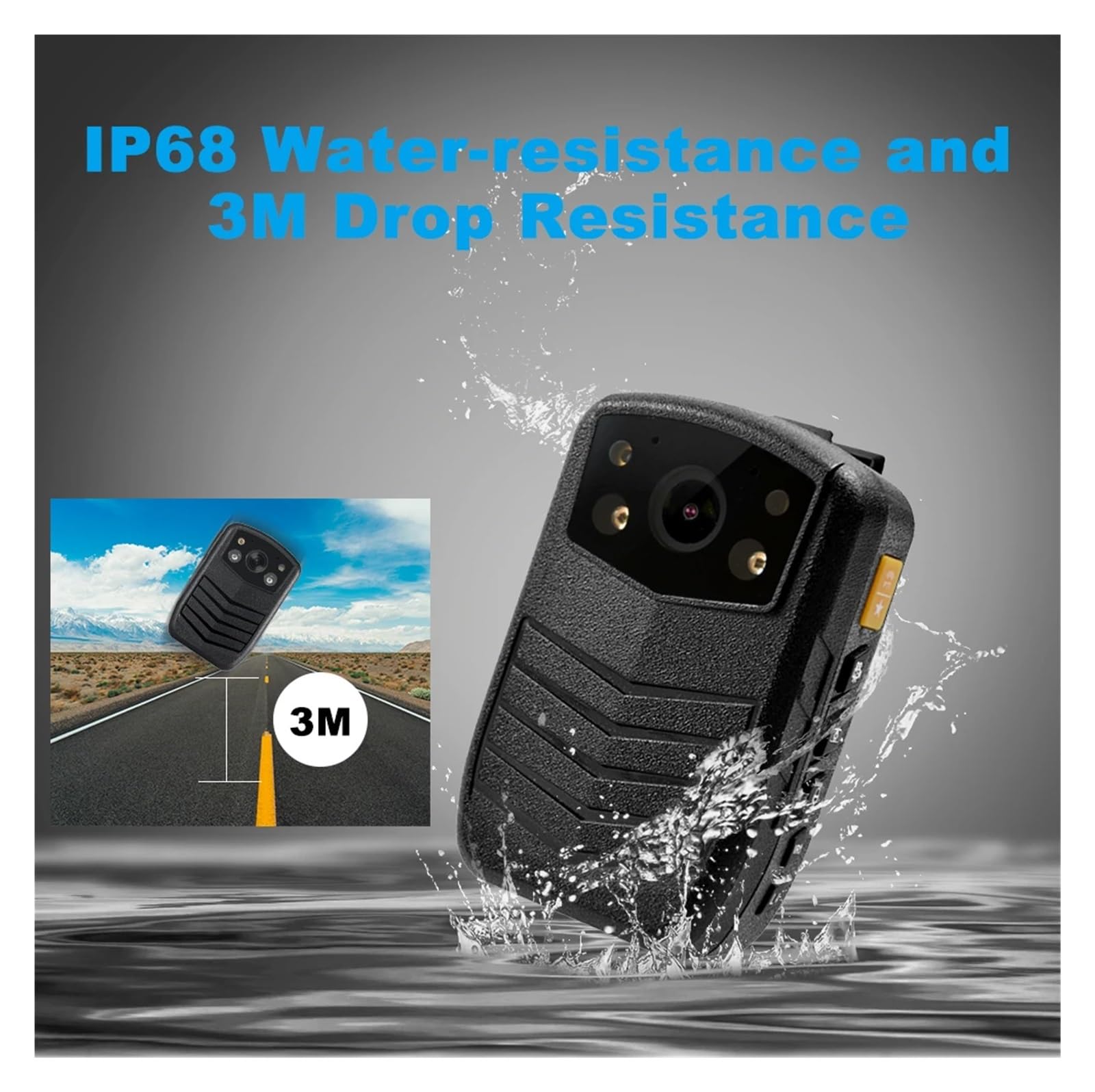 Camara Corporal, A6 Gran Angular Telecamera Guard DVR montado Mini grabación de vídeo vigilancia de Seguridad cámara portátil del Cuerpo de la policía(64GB)