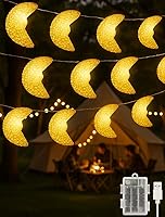 Vista 1 de AceList Guirnalda de luces de luna, 20 luces LED decorativas de 9.8 pies, funciona con USB y pilas para dormitorio, fiesta, dormitorio, campamento