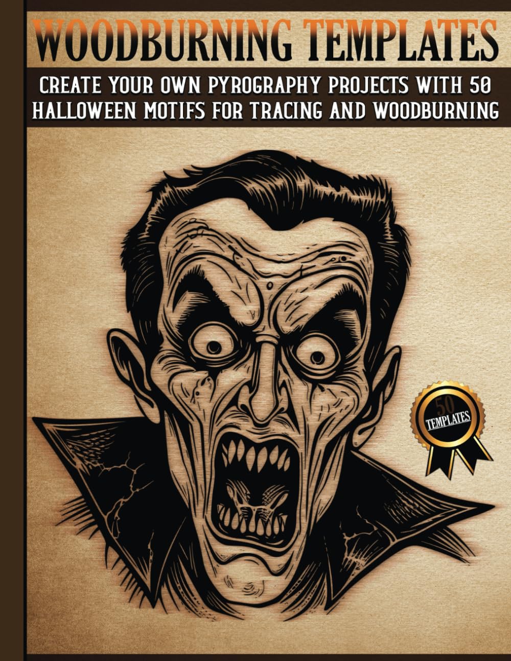 Woodburning Templates: Halloween Pyrography Designs for Tracing and Wood Burning - Funny and Spooky Motifs