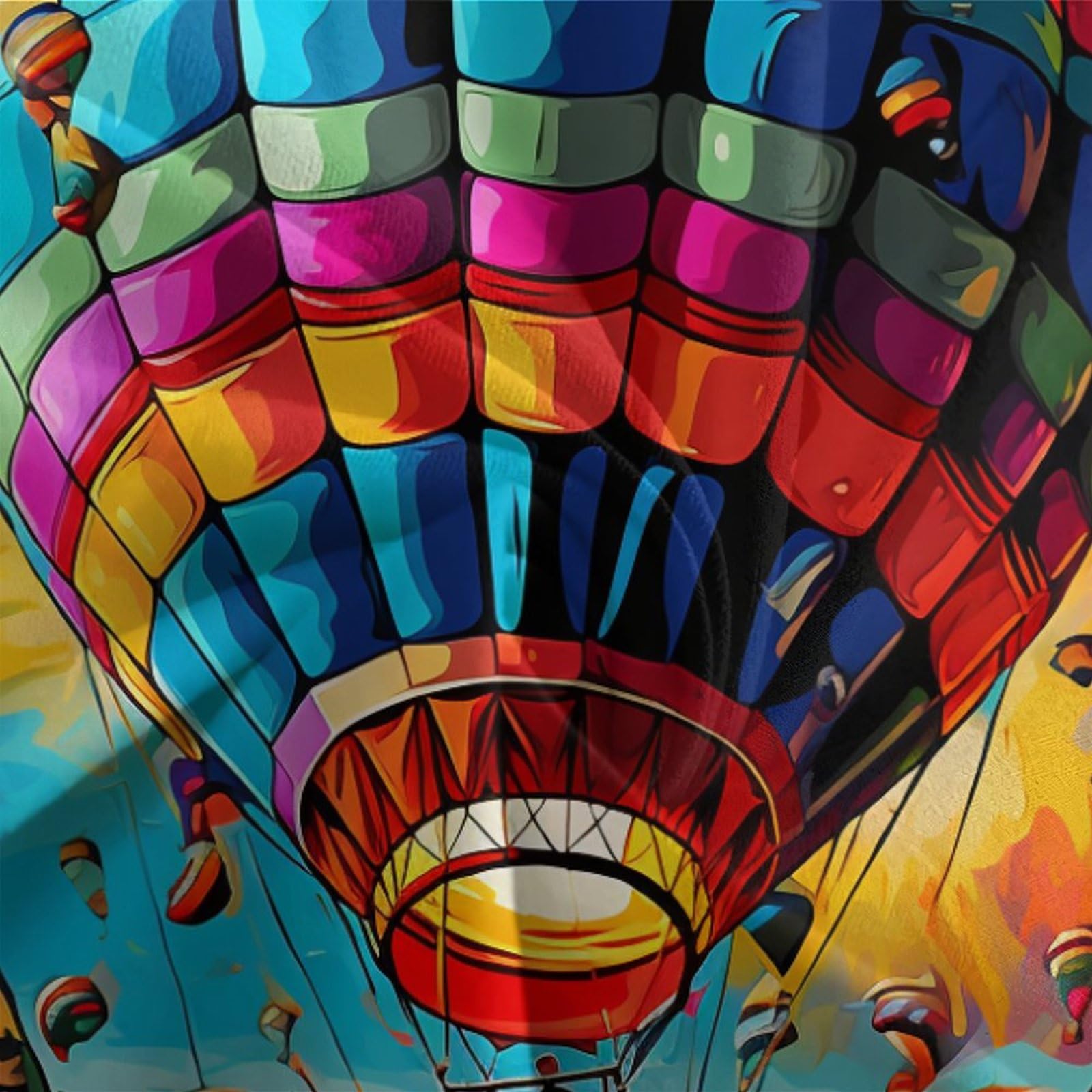 Palloncino ad aria calda 3D Stampa Set Di Biancheria Da Microfibra Set Copripiumino in Con Federa Con Chiusura A Cerniera 3 Pezzi Per Bambini E Adulti King（220x240cm）
