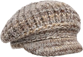 McBURN Lasenia Gebreide Newsboy Pet Dames - Made in Italy met klep muts voor Herfst/Winter - One Size geel