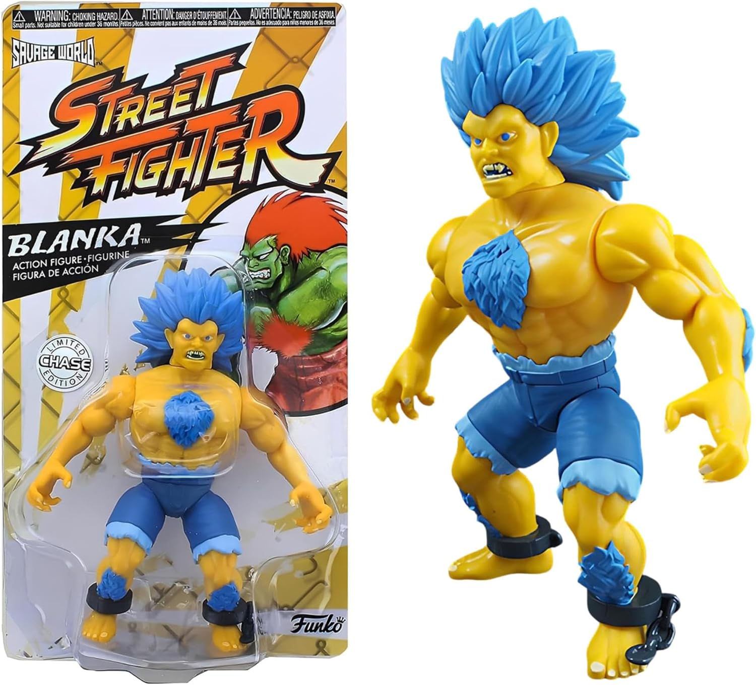 Funko Savage World Street Fighter Vinyl Figure | Blanka Yellow (Chase Figure)